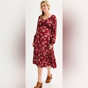 Sonoma Red Bishop Sleeve Sundress